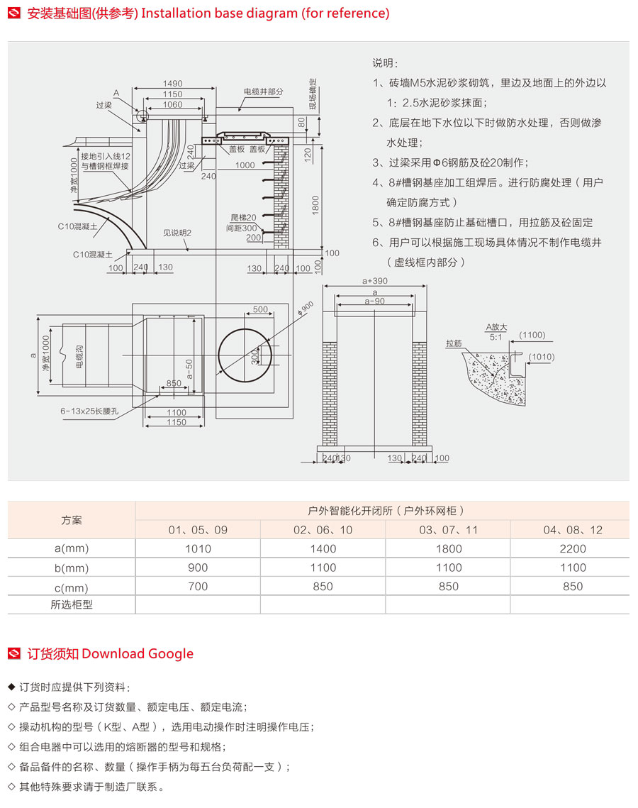 DFW户外智能化开闭所订购说明