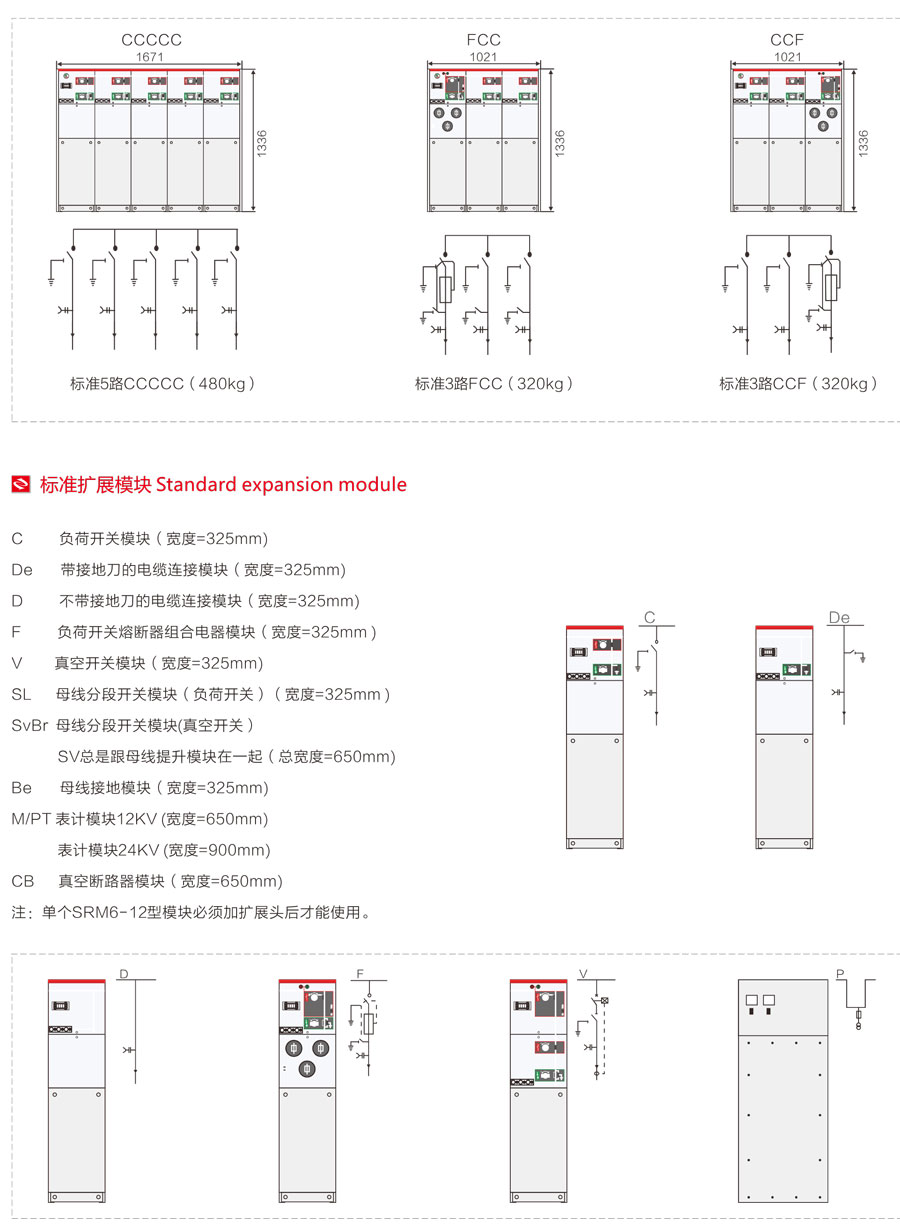 SRM全密封全绝缘充气柜非扩展标准模块